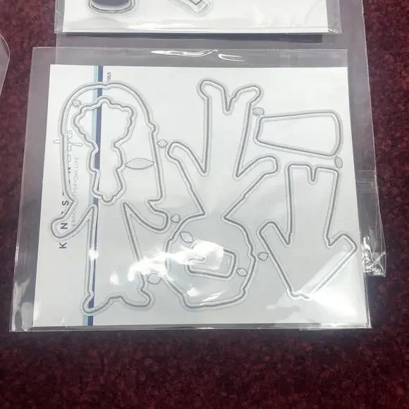 Lot 3 Kingston Crafts Stamps Dies Kits Chipboard Frames Love Paper Dolls Spring - Picture 7 of 9